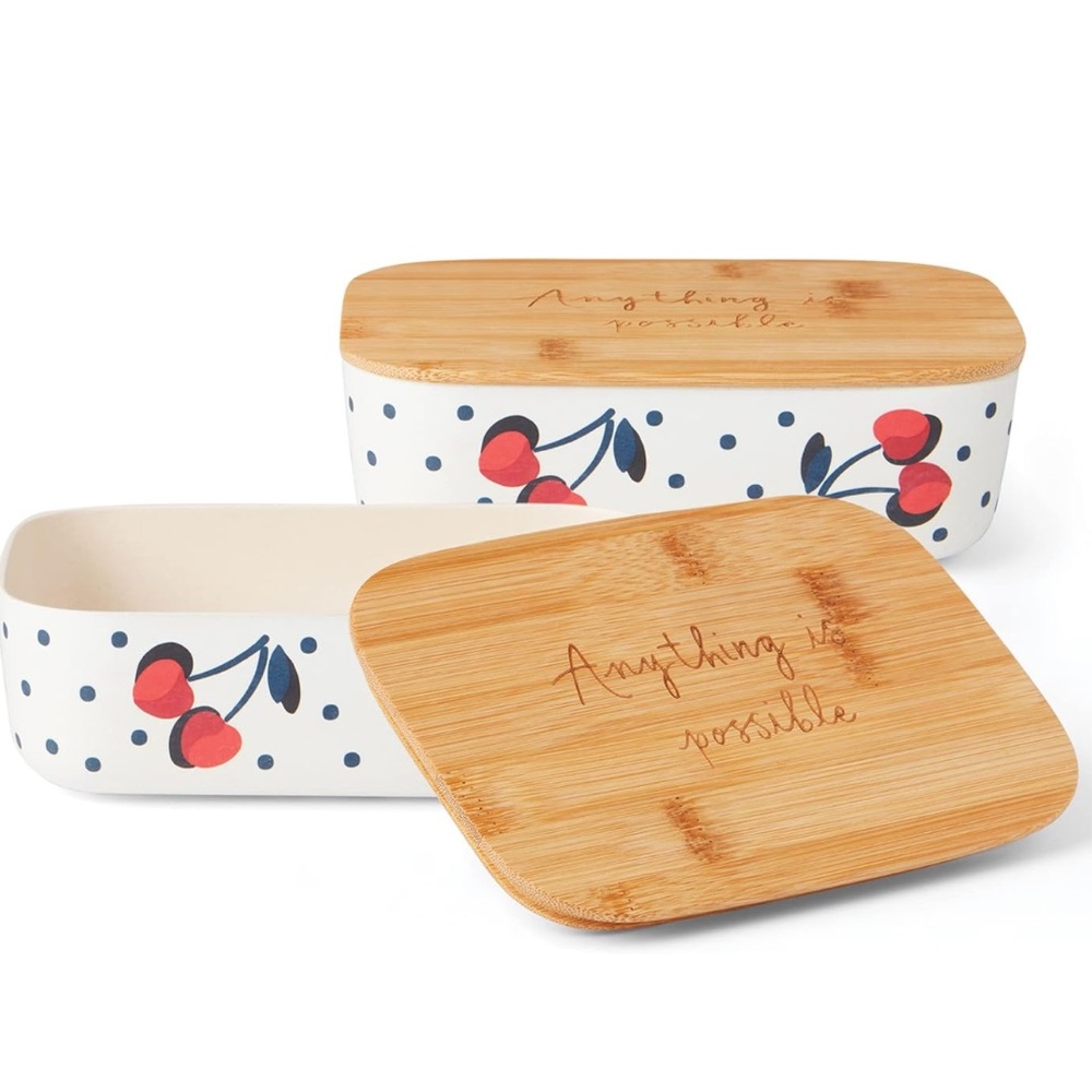 Price Firm - KATE SPADE Cherry Print Container (Set of 2) - Picture 7 of 14